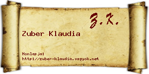 Zuber Klaudia névjegykártya